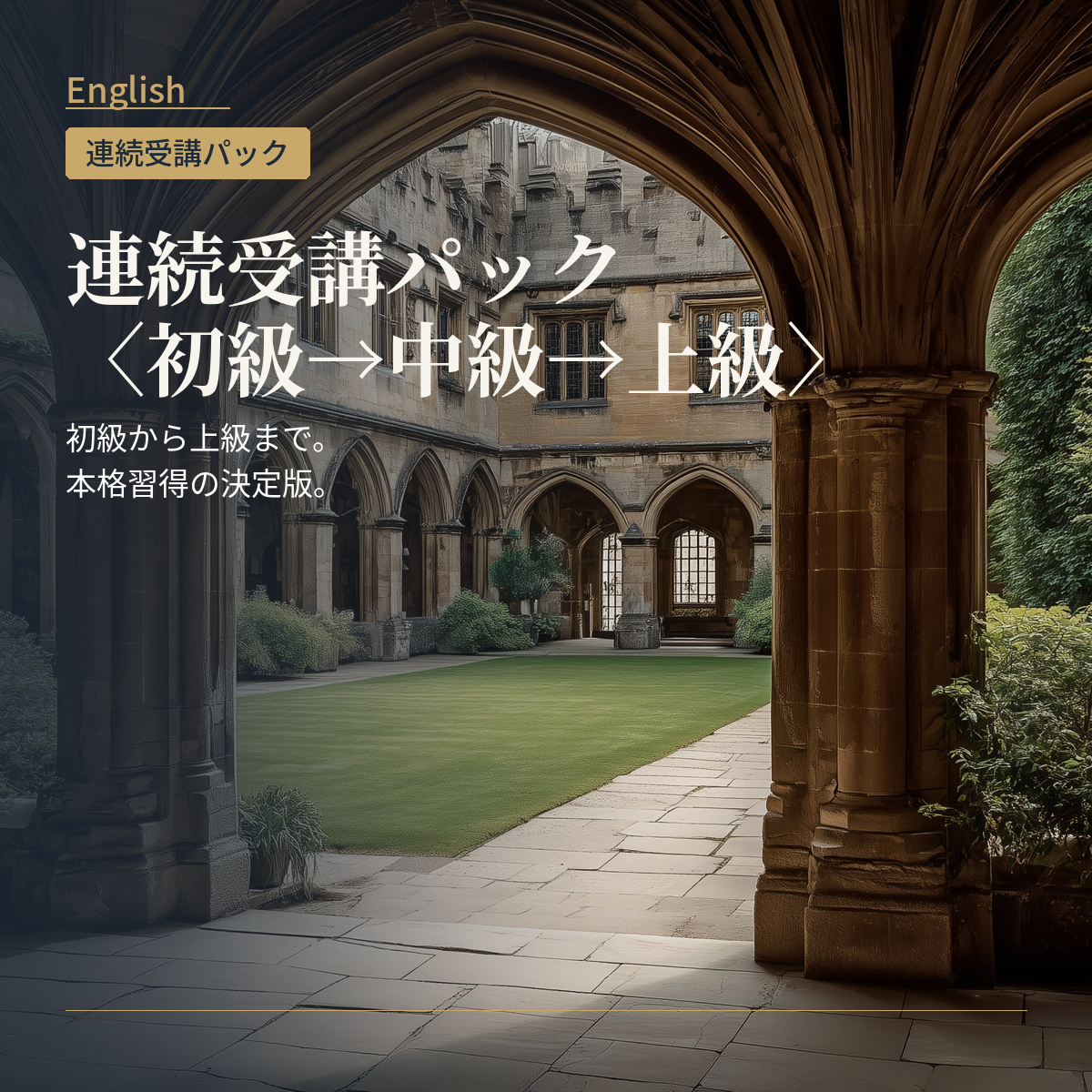 英語 連続受講パック〈初級→中級→上級〉