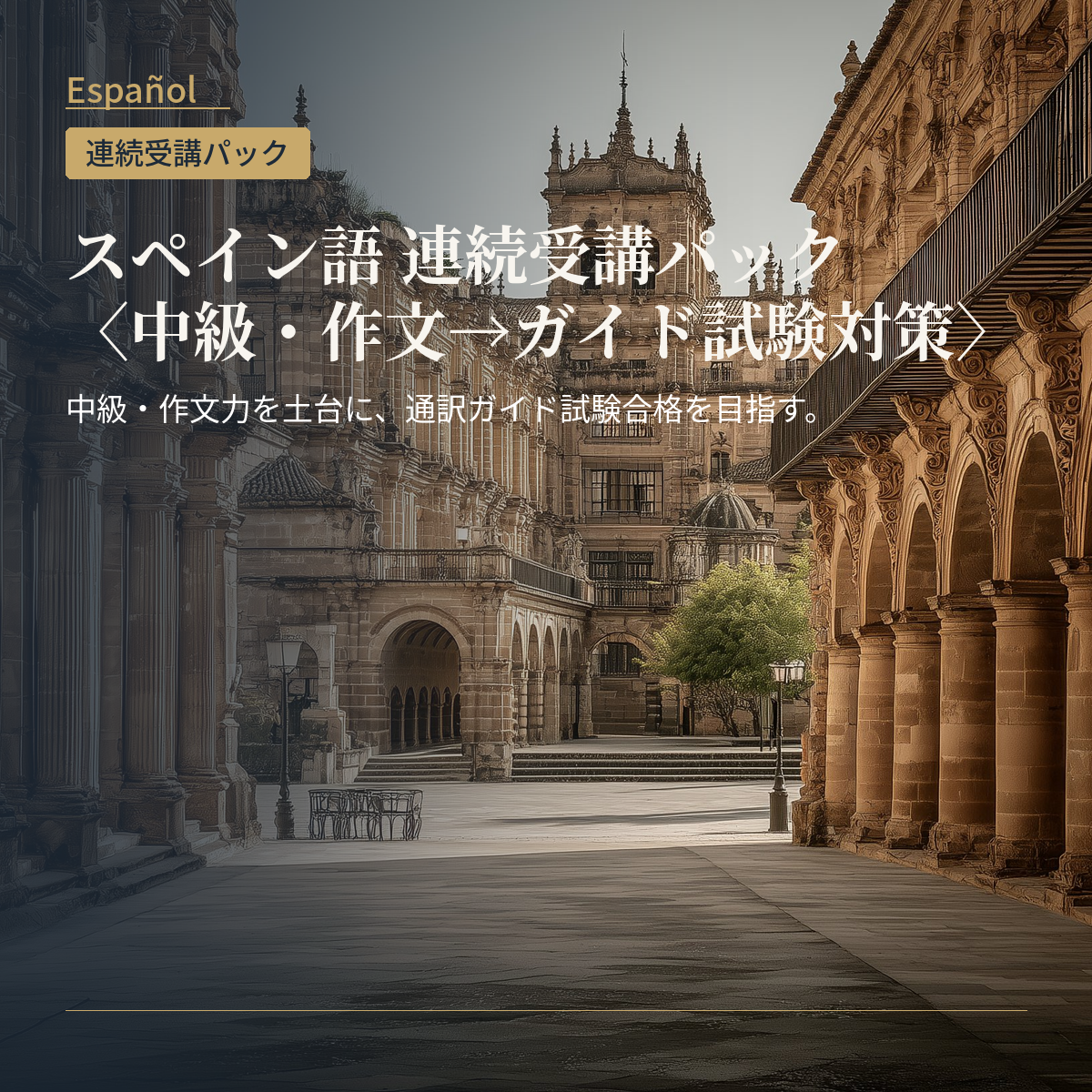 スペイン語 連続受講パック〈中級・作文→ガイド試験対策〉
