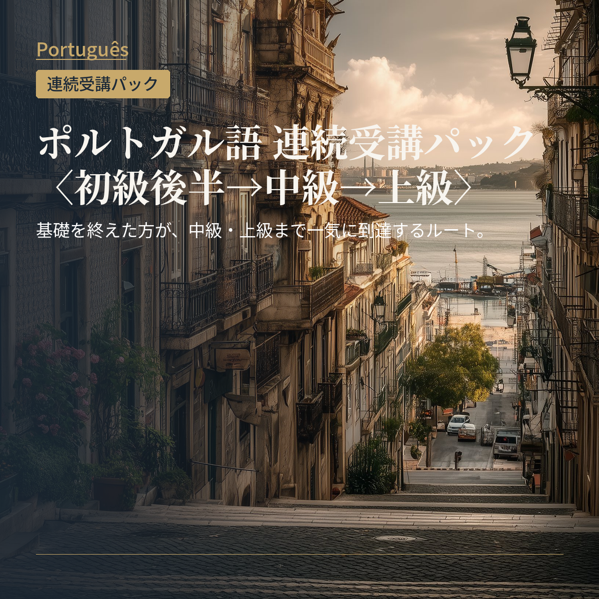 ポルトガル語 連続受講パック〈初級後半→中級→上級〉